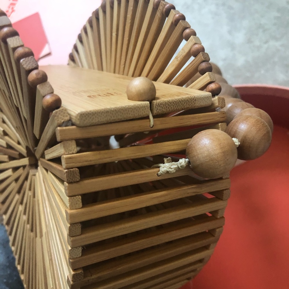 cult gaia Round Wooden Bead Shoulder Bag in Brown - Picture 6 of 14